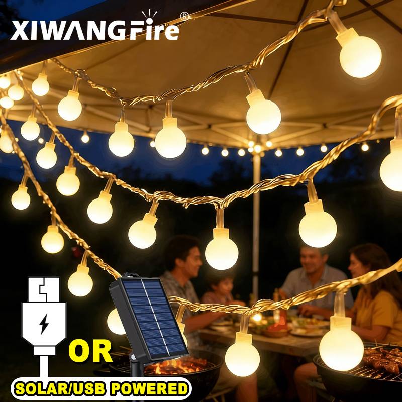 Garden Lighting Decor - 3-10M Güneş Enerjili/USB/Pil ile Çalışan Işık