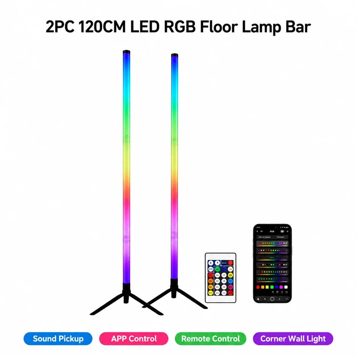 Decor Lighting Pack - 2'li Paket RGB LED Köşe Lambası,
