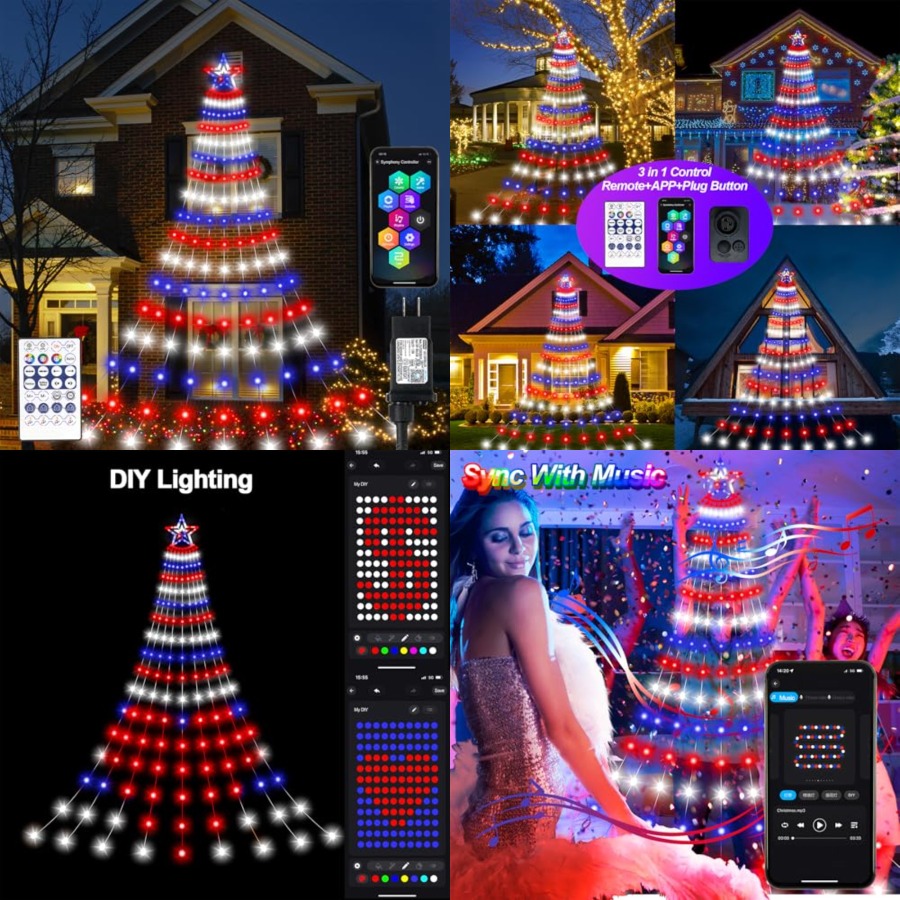 Lighting Tree Decor - Akıllı 4 Temmuz Dekorasyon Işıkları, 18