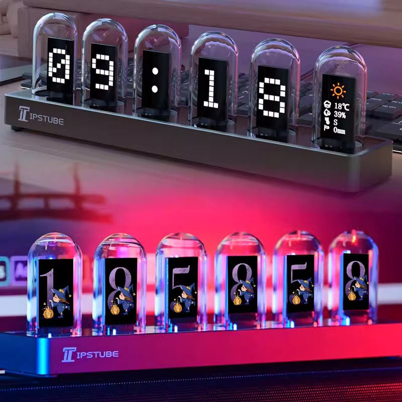 Lighting Home Decor Ideas - RGB Nixie Tüp Saat LED Işıklı