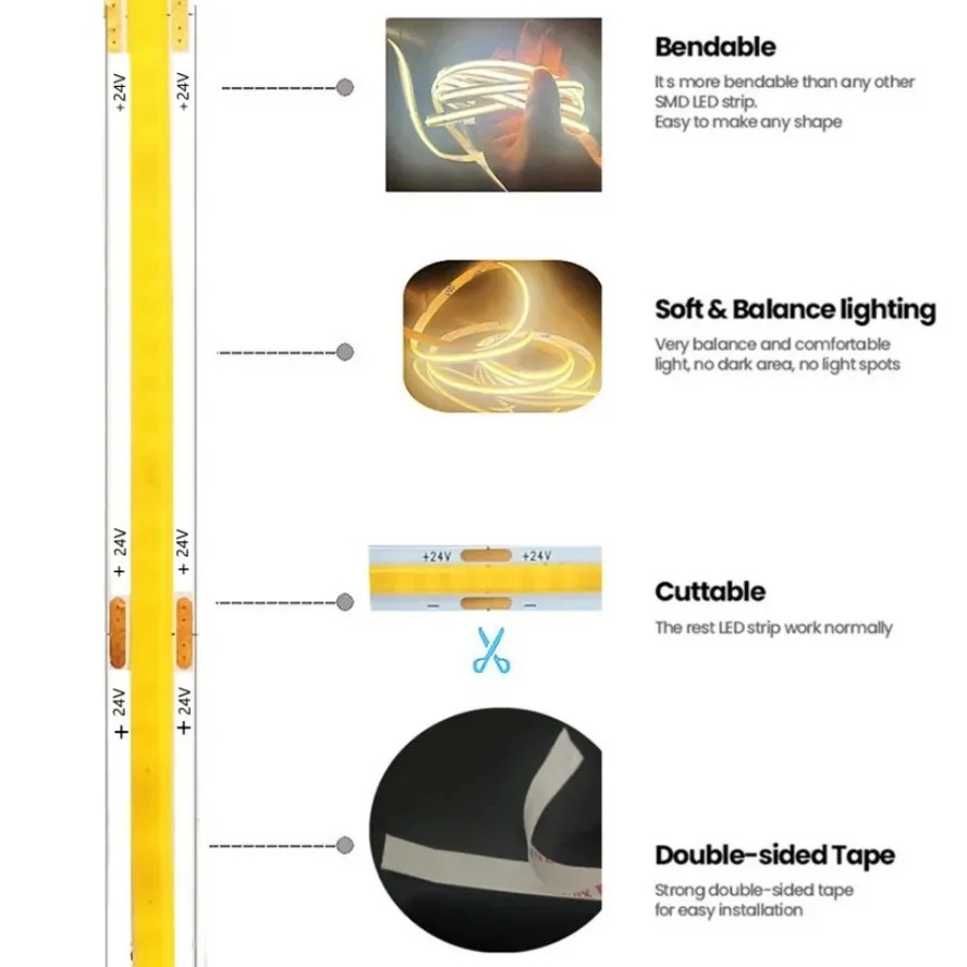 LED COB Şerit Işık Yüksek Yoğu - Lighting Decor And More incelemesi ve fiyatı